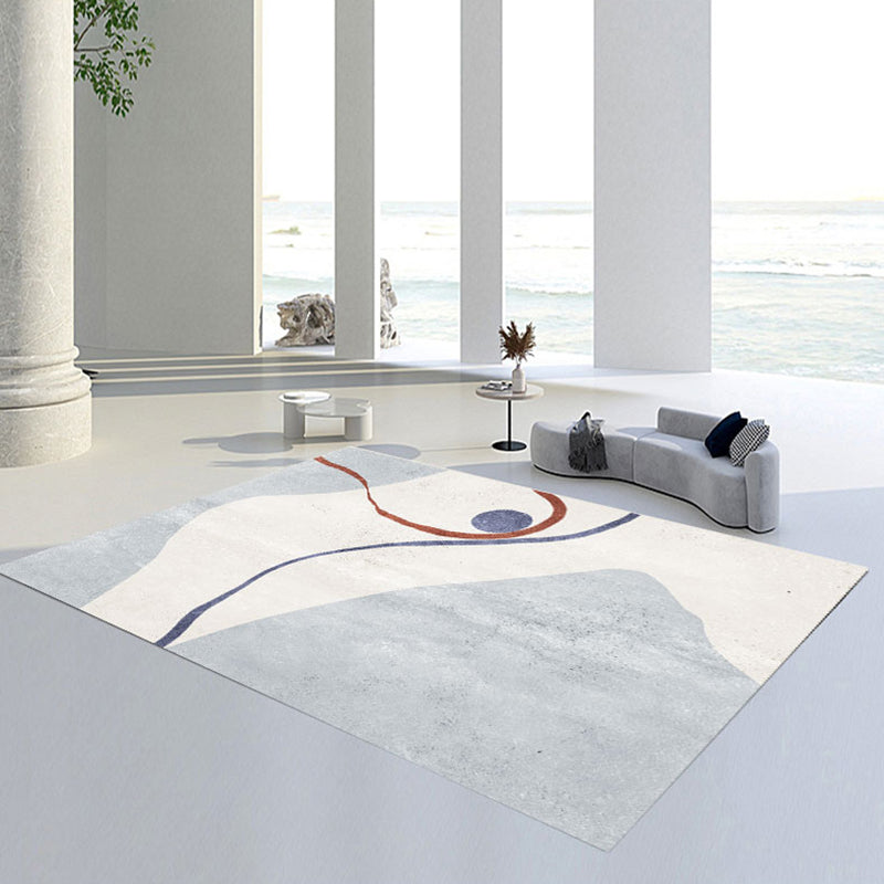 Creative Abstract Print Rug Apricot Tone Polyester Area Carpet Non-Slip Backing Rug for Living Room