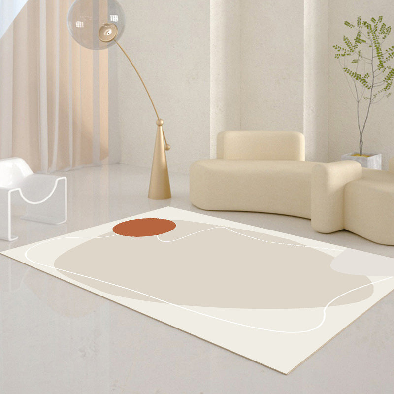 White Tone Home Decoration Carpet Modern Abstract Color Block Area Rug Polyester with Easy Care Rug