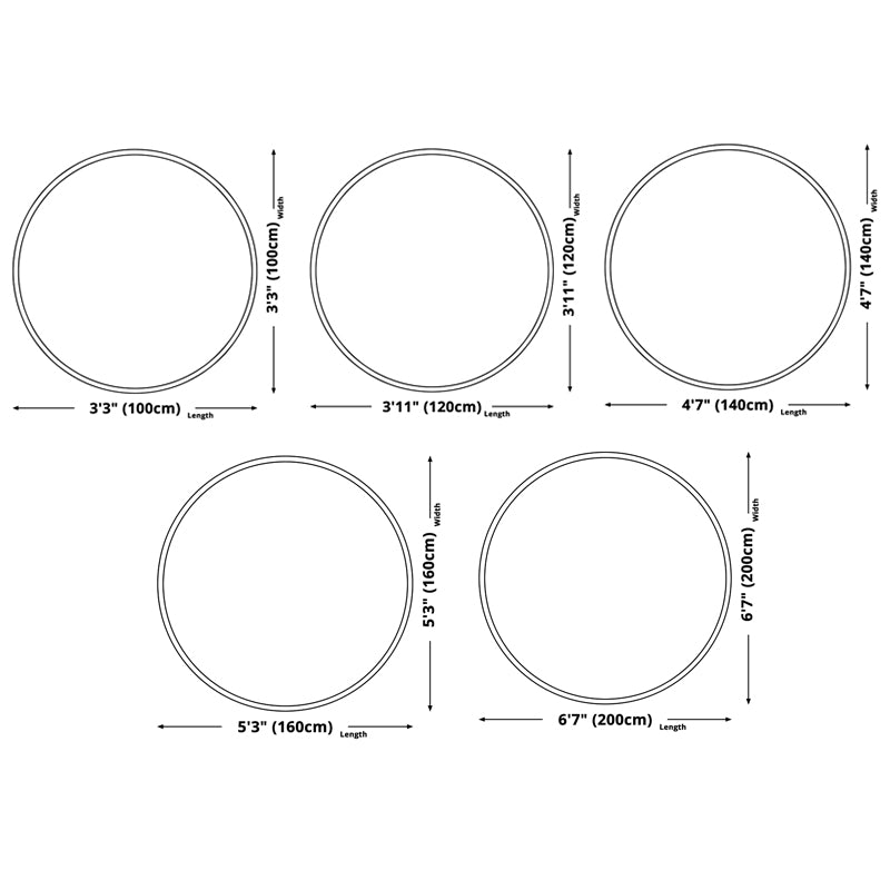 Round White Tone Home Decor Carpet Nordic Abstract Printed Area Rug Polyester with Easy Care Rug