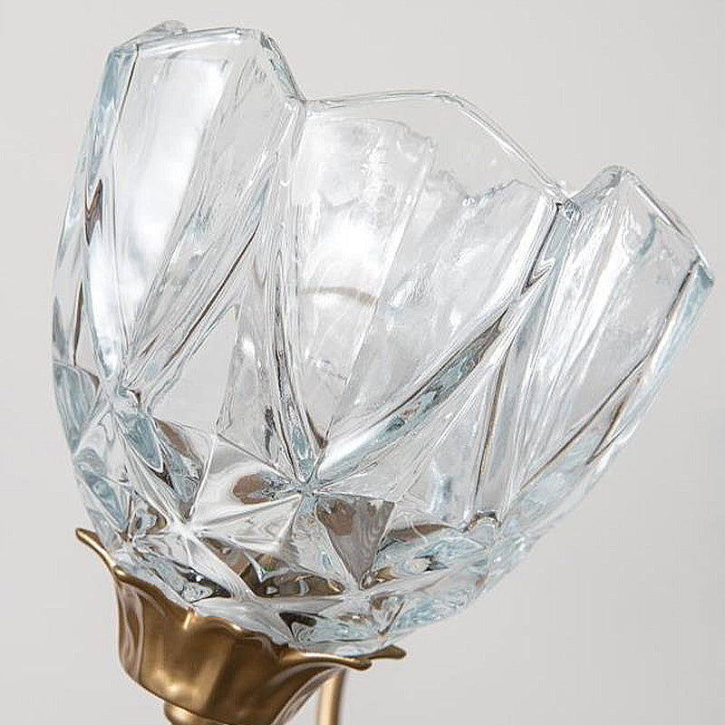 Messing Bowl Anhänger Kronleuchter zeitgenössischer 6 Köpfe klare Glasdecke hängende Licht mit gebogenem Metallarm