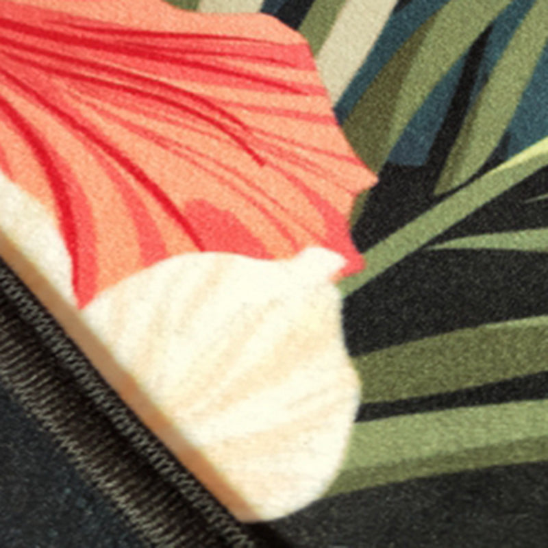 Green Tone Modern Indoor Rug Polyester Leaves Print Carpet Non-Slip Backing Rug for Home Decoration