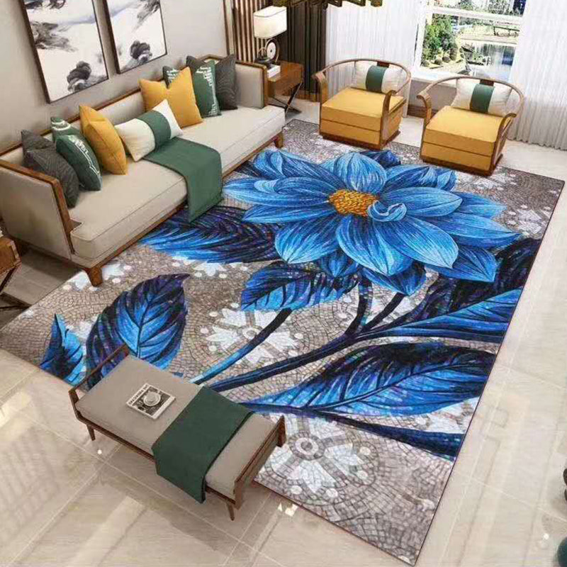 Veelkleurig modern binnentapijt, polyester bloemenprinttapijt, antislip binnentapijt voor woonkamer