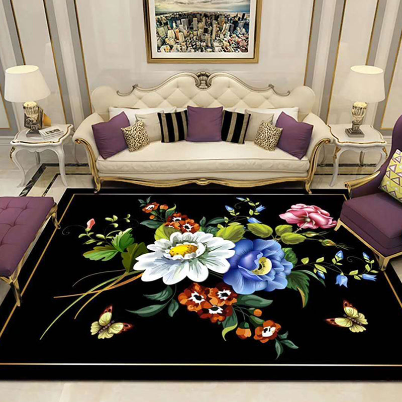 Veelkleurig modern binnentapijt, polyester bloemenprinttapijt, antislip binnentapijt voor woonkamer