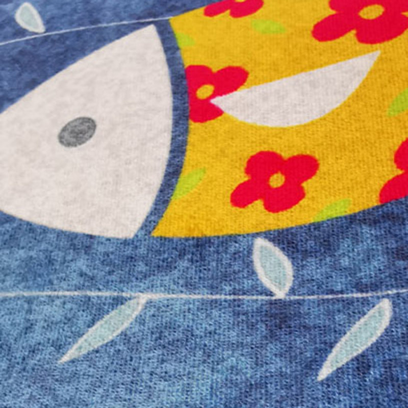 Round Solid Color Simplicity Indoor Rug Polyester Plant Print Rug Easy Care Indoor Rug for LBedroom