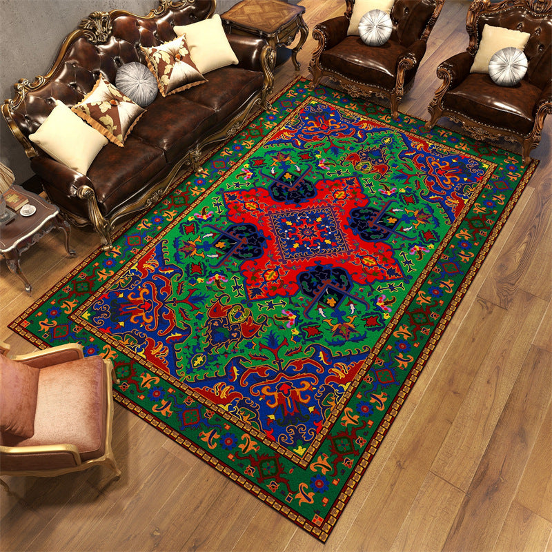 Victorian Medallion Pattern Rug Olden Moroccan Area Carpet Anti-Slip Backing Carpet for Living Room
