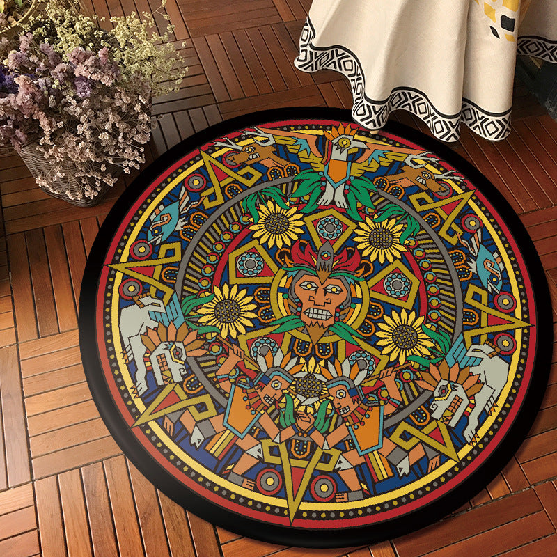 Creative Tribal Classicism Rug Colorful Southwestern Rug Anti-Slip Backing Carpet for Home Decor