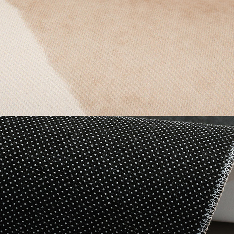 White Tone Modern Indoor Rug Polyester Color Block Carpet Non-Slip Backing Rug for Home Decoration