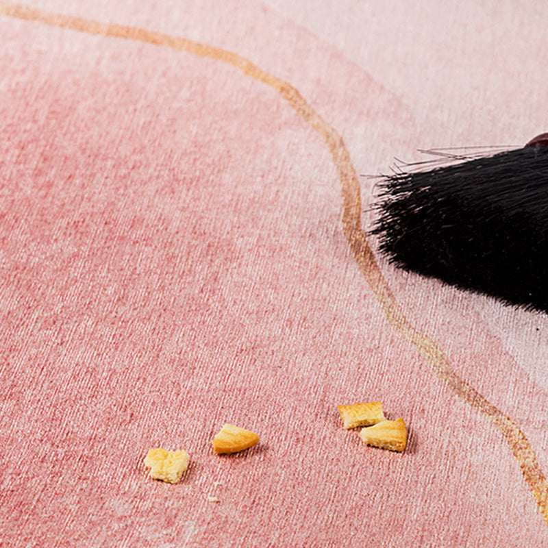 Color Mixed Simple Area Rug Polyester Abstract Print Carpet Non-Slip Backing Rug for Home Decoration