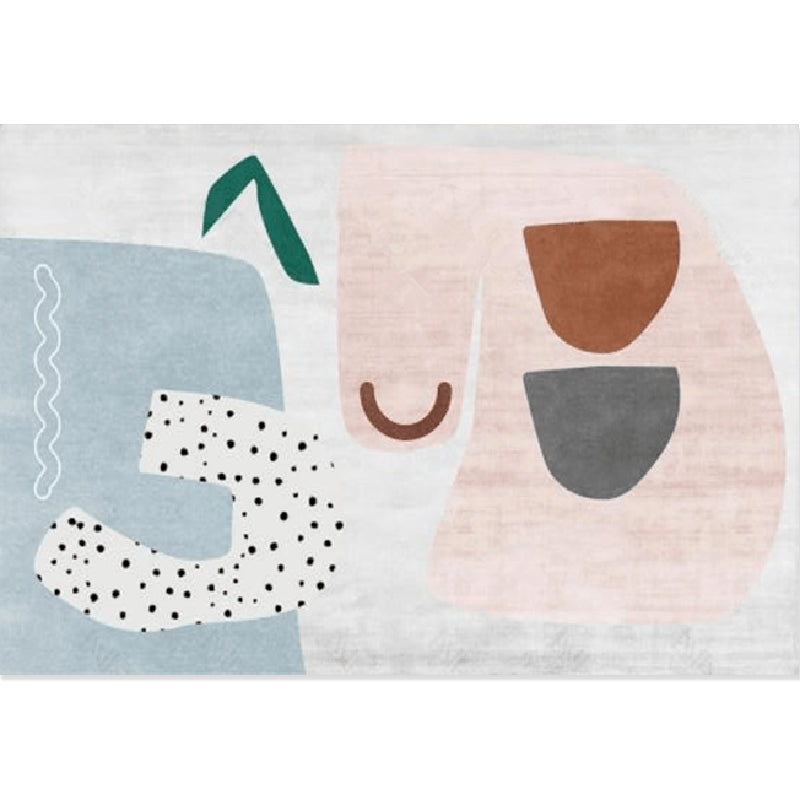 Simplicité Bloc de couleur irrégulière Tone blanc Tone Polyester Area Tapis Easy Care Rapier pour le salon