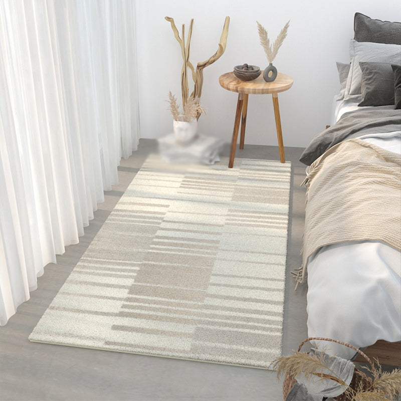 Apricot Simplicity Area Carpet Modern Indoor Rug Polyester Stain Resistant Rug for Living Room