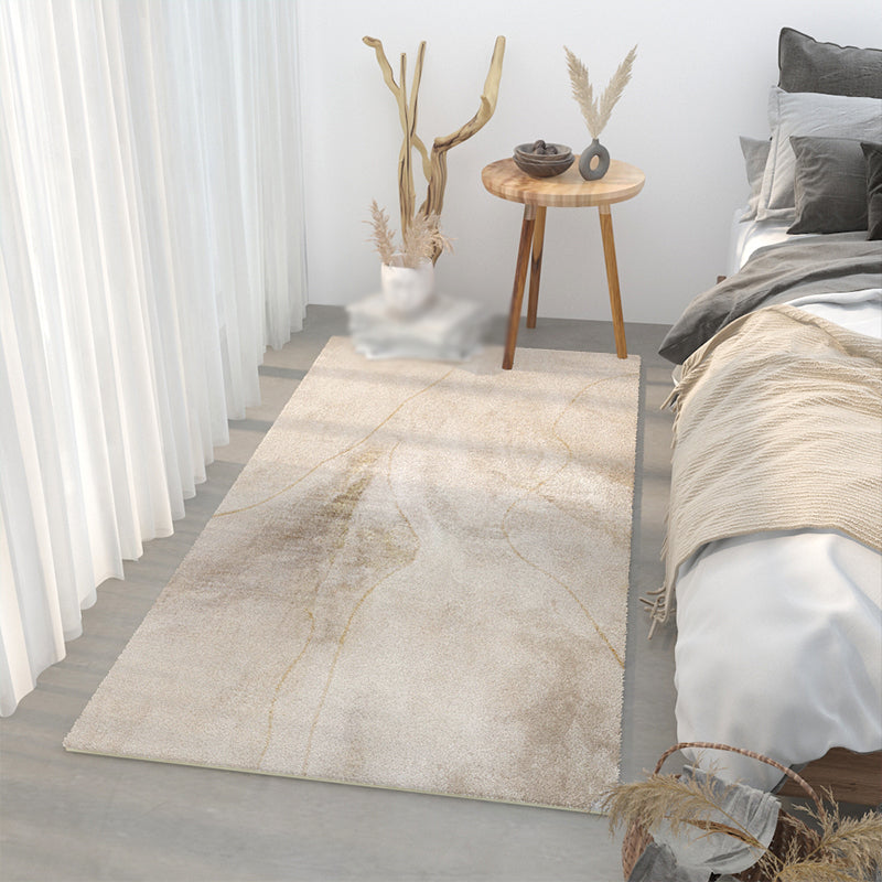 Apricot Simplicity Area Carpet Modern Indoor Rug Polyester Stain Resistant Rug for Living Room