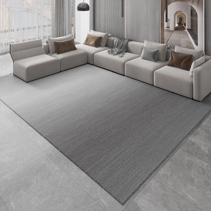 Grey Solid Color Area Rug Polyestre Modern Area Carpet Easy Care Carpet for Home Decor