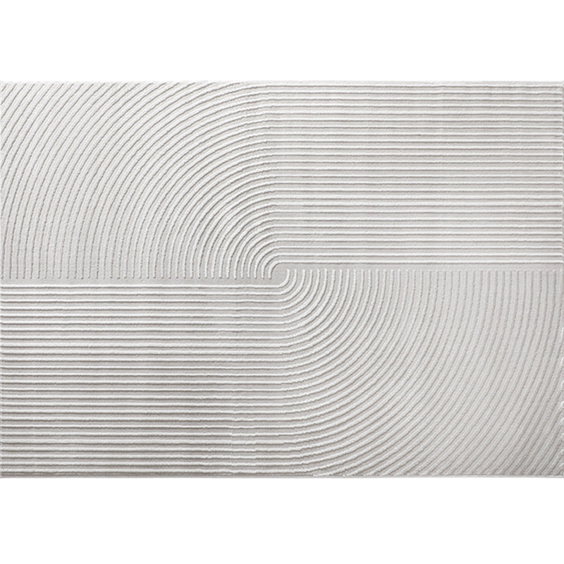 Grey Modern Area Carpet Polyester Stripe Pattern Rug Stain Resistant Area Rug for Home Decoration