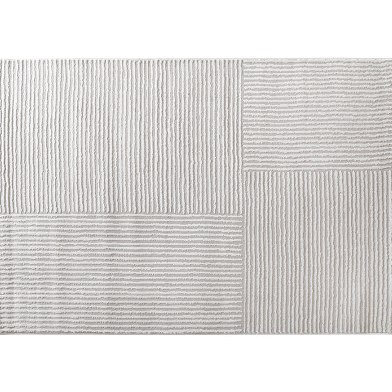 Grey Modern Area Carpet Polyester Stripe Pattern Rug Stain Resistant Area Rug for Home Decoration
