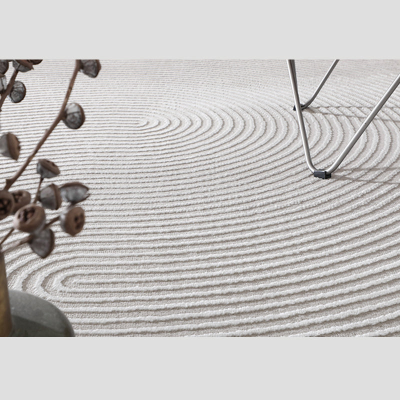 Grey Modern Area Carpet Polyester Stripe Pattern Rug Stain Resistant Area Rug for Home Decoration