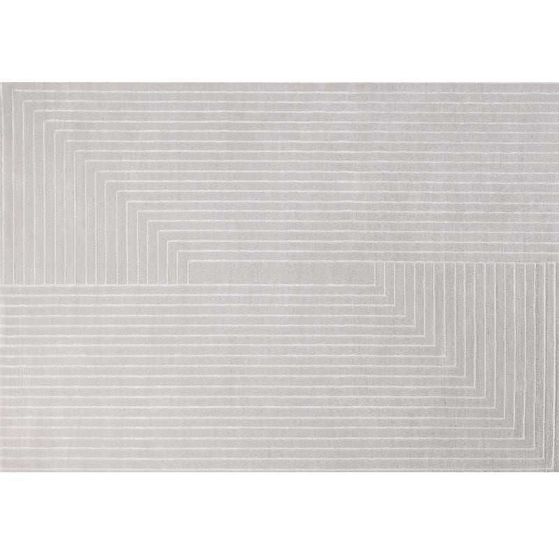 Grey Modern Area Carpet Polyester Stripe Pattern Rug Easy Care Area Rug for Home Decor