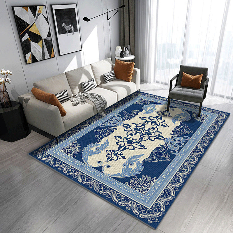 Nostalgia Ethnic Style Carpet Polyester Area Rug Stain Resistant Indoor Carpet for Living Room
