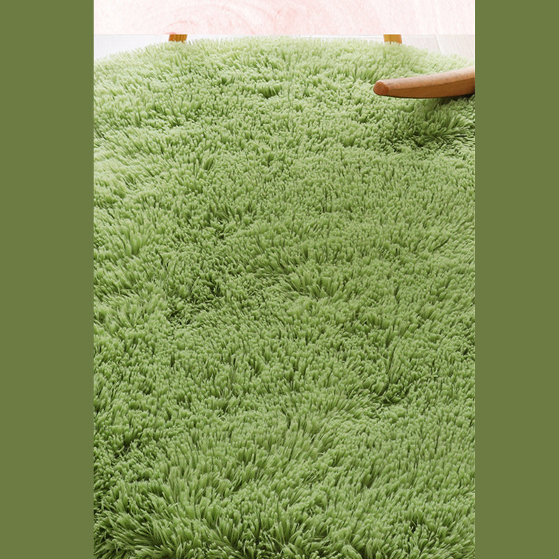 Modern Shag Carpet Solid Relaxing Round Rug Polyester Stain Resistant Indoor Carpet for Living Room