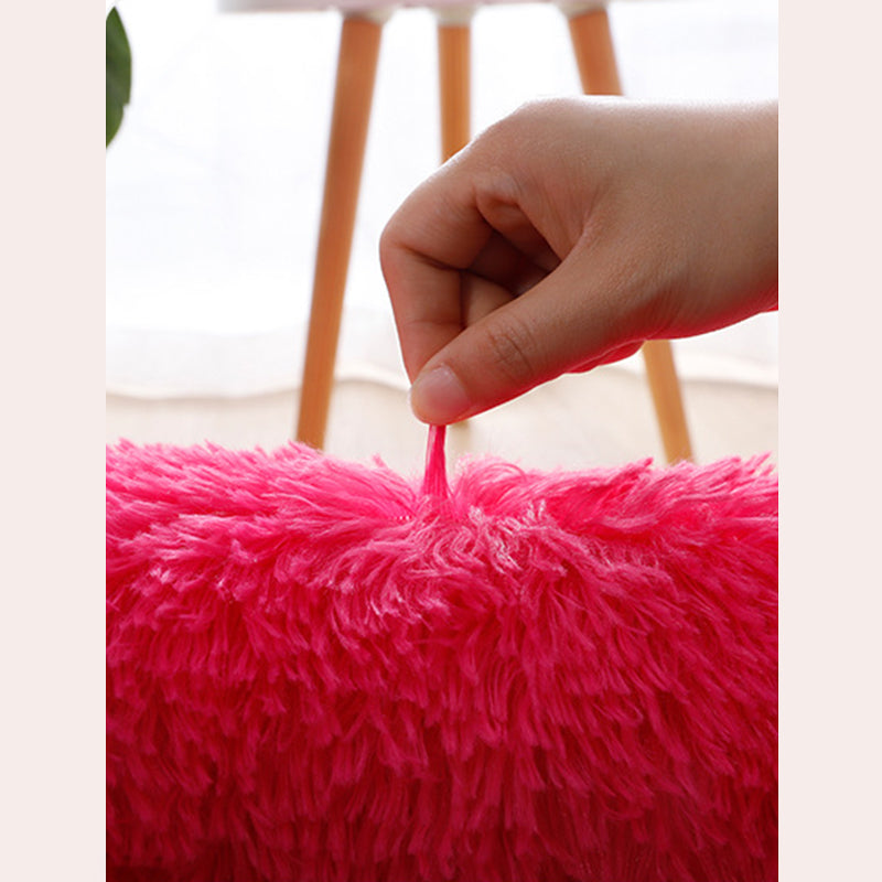 Modern Shag Carpet Solid Relaxing Round Rug Polyester Stain Resistant Indoor Carpet for Living Room