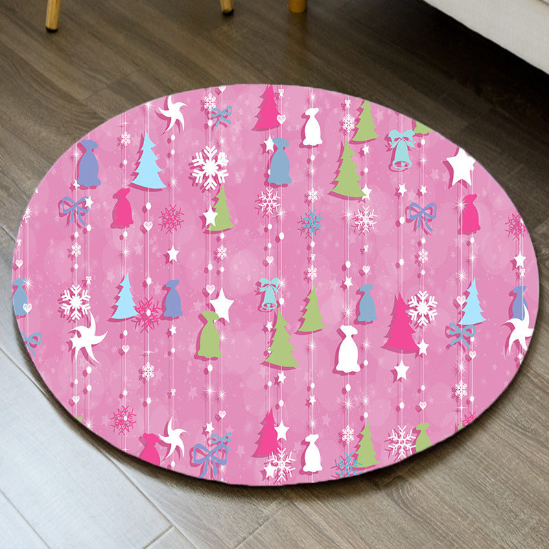 Classic Area Carpet Polyster Christmas Theme Indoor Rug Washable Anti-Slip Rug for Home Decoration