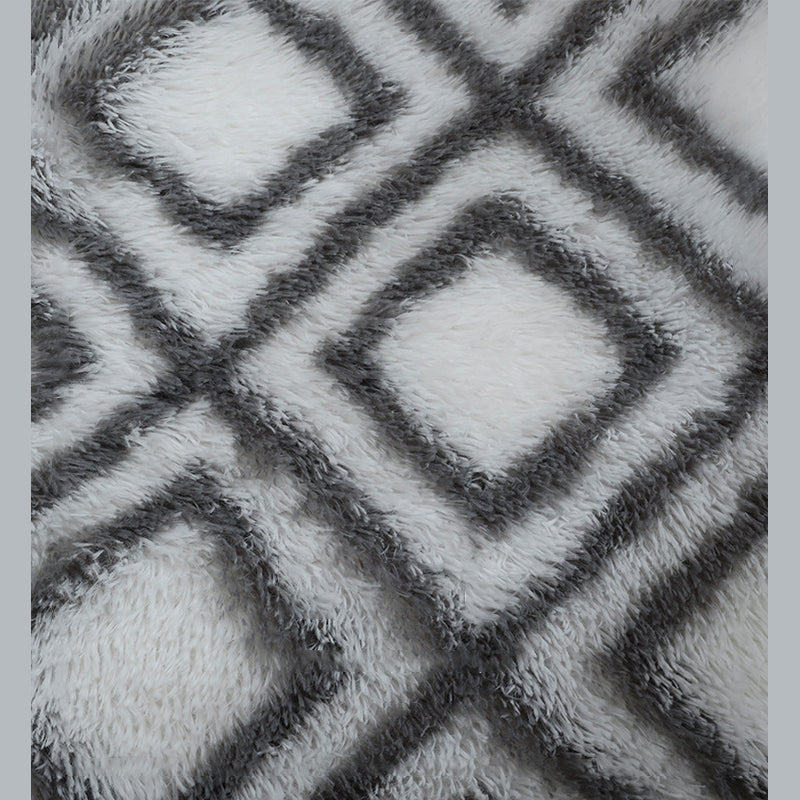 Novelty Trellis Print Carpet Polyester Round Indoor Rug Non-Slip Backing Area Carpet for Living Room