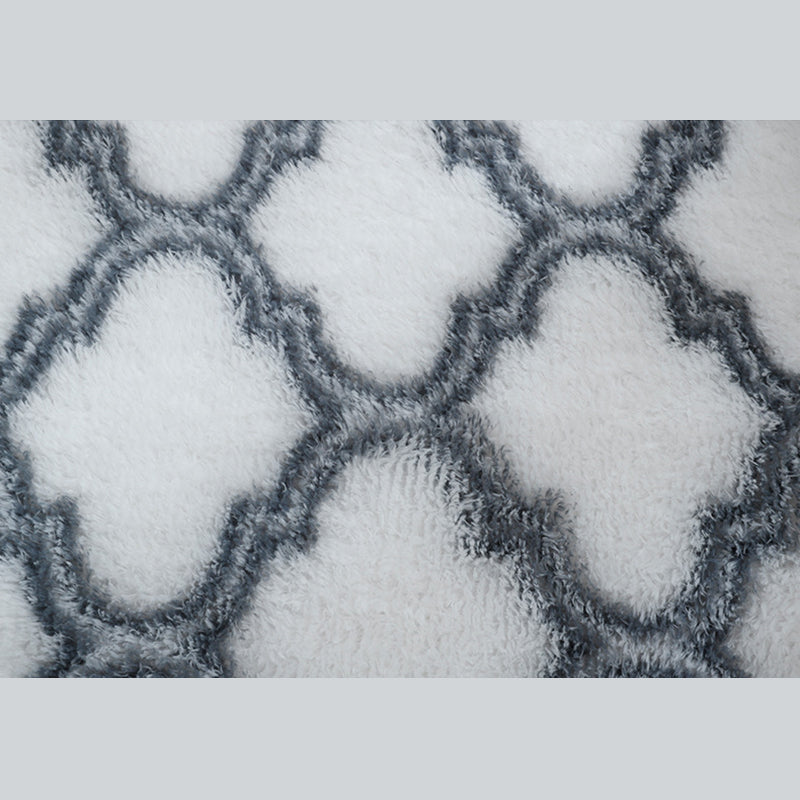 Novelty Trellis Print Carpet Polyester Round Indoor Rug Non-Slip Backing Area Carpet for Living Room