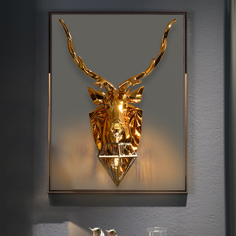 Diamond Cage Foyer A Foyer Light Sconce Resina 1 Lampada Lampada in stile Country Muro con portana d'oro in oro, largo 16 "/26"