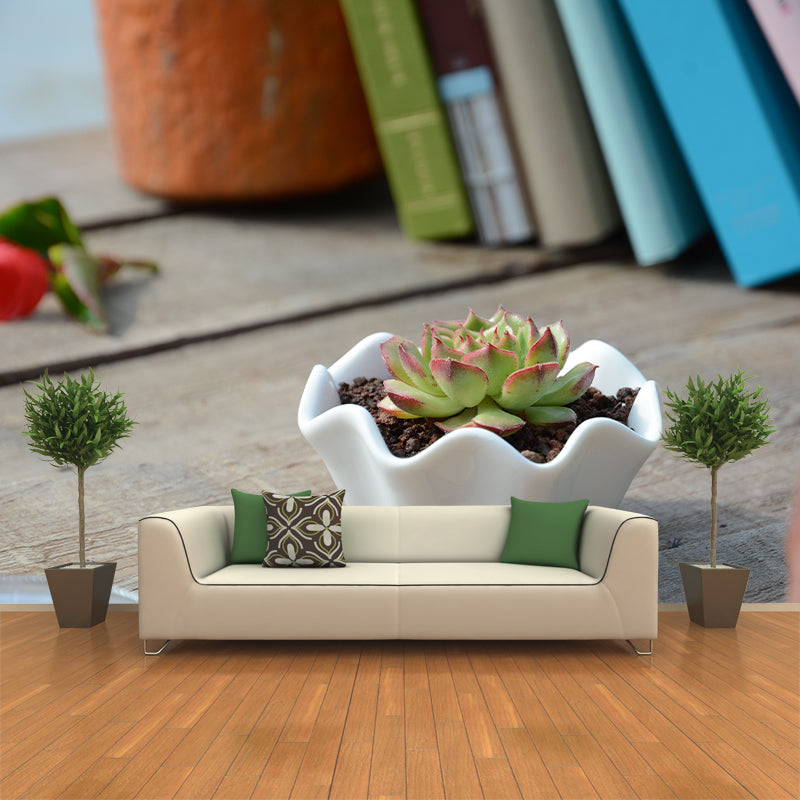 Green Tropical Plant Wall Covering for Study Room, Personalized Size Available