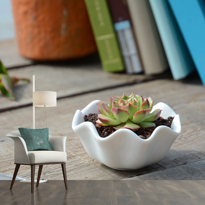 Green Tropical Plant Wall Covering for Study Room, Personalized Size Available