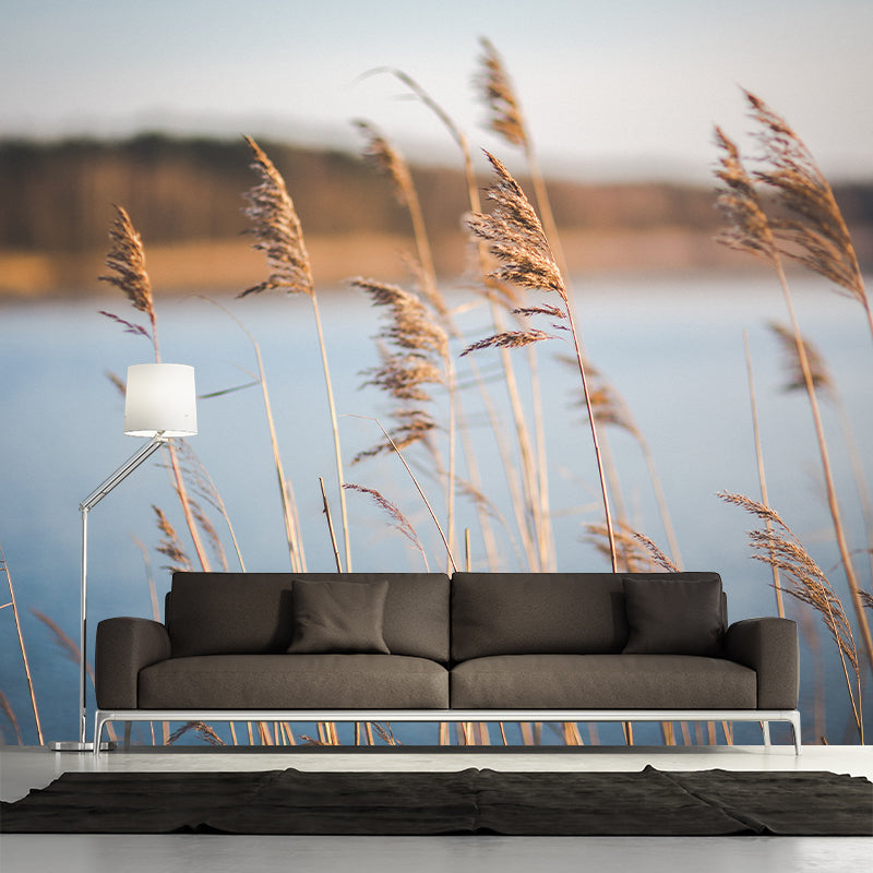 Reed Wall Mural Decal Customized Size Minimalist Wall Art for Meeting Room