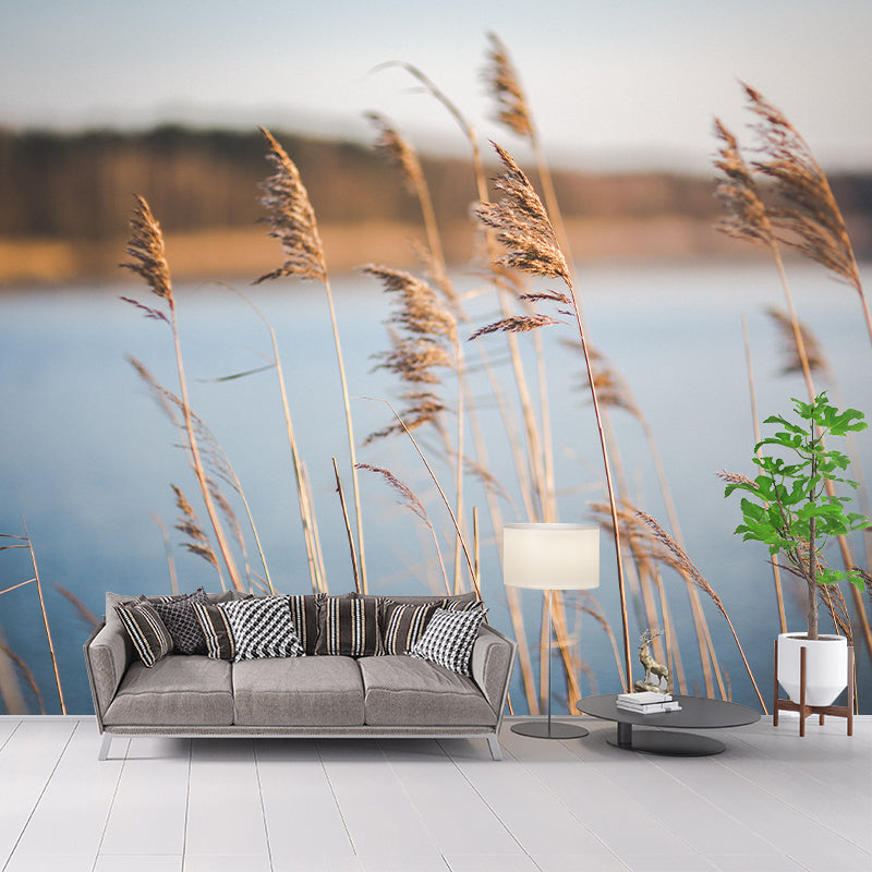 Reed Wall Mural Decal Customized Size Minimalist Wall Art for Meeting Room