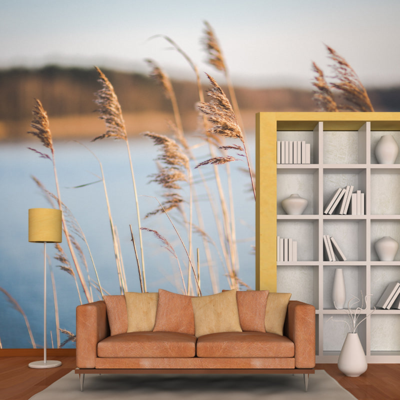 Reed Wall Mural Decal Customized Size Minimalist Wall Art for Meeting Room