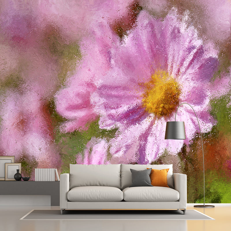 Illustration Flower Mural for Living Room Decoration Waterproof, Made to Measure