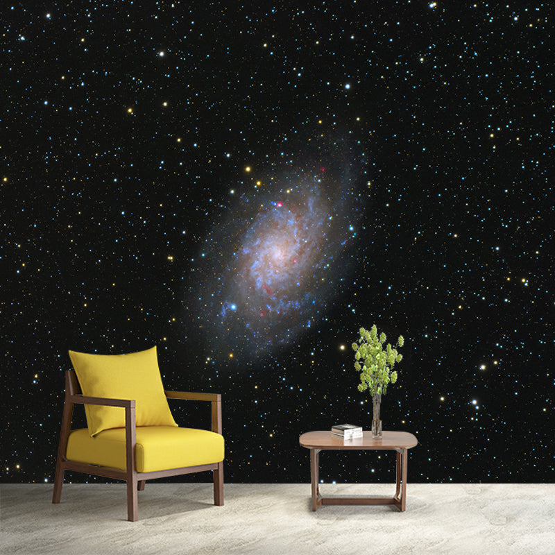Modern Outer Space Waterproofing Mural Wallpaper Dark Color, Wall Art for Home