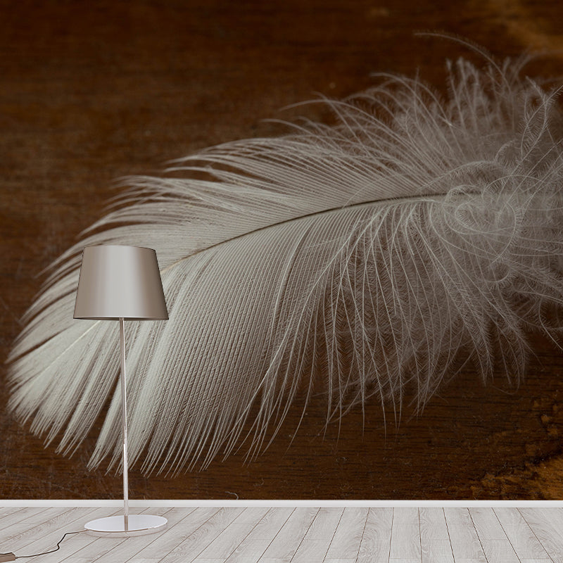 Feather Mural Wallpaper for Sitting Room Decoration, Customized Size Available