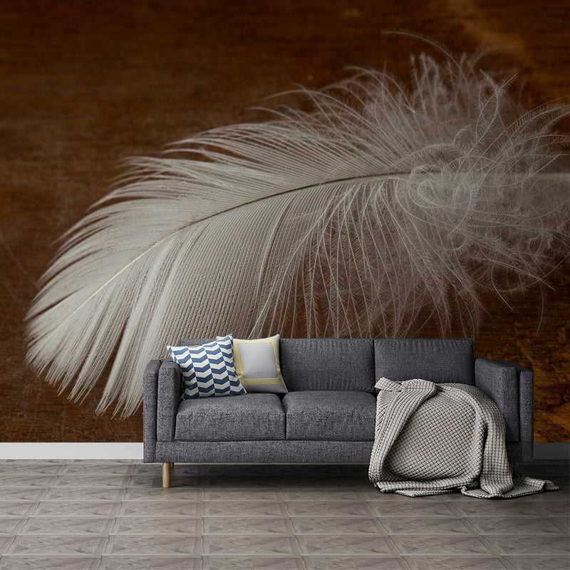 Feather Mural Wallpaper for Sitting Room Decoration, Customized Size Available