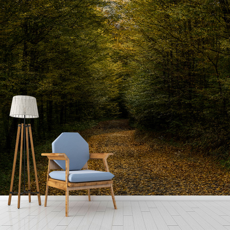 Contemporary Forest Landscape Mural Wall Covering for Bedroom, Waterproofing