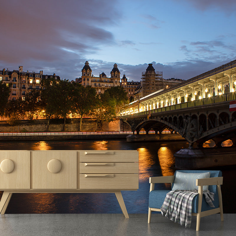 City View Mural Modern Moisture Resistant Wall Covering, Customized Size