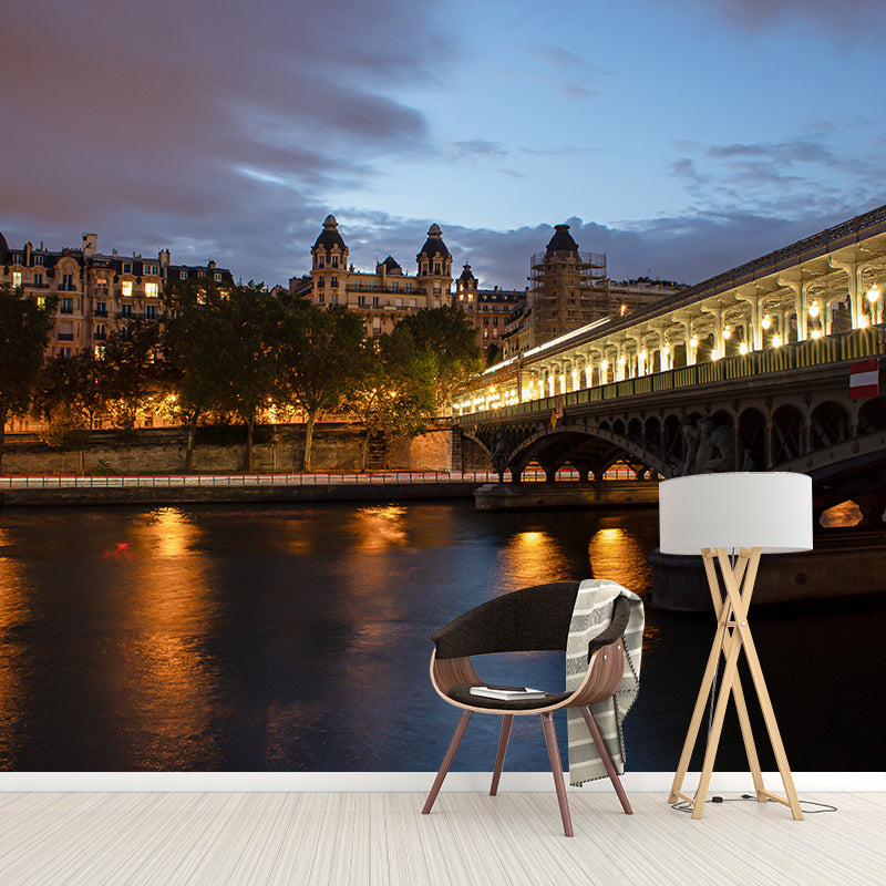 City View Mural Modern Moisture Resistant Wall Covering, Customized Size