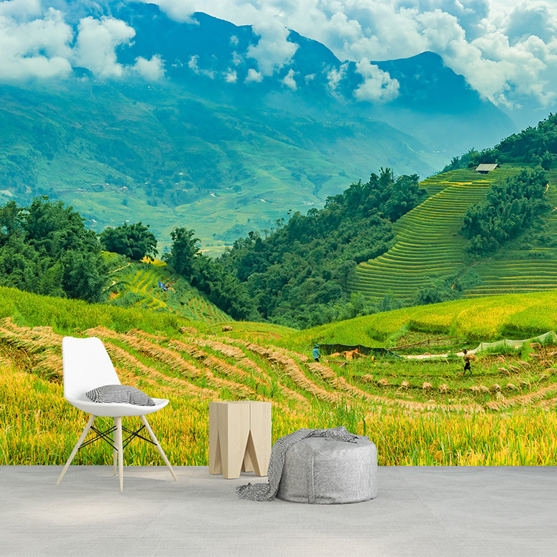 Wheat Field Mural Stain Resistant Wall Art for Dining Room, Optional Size