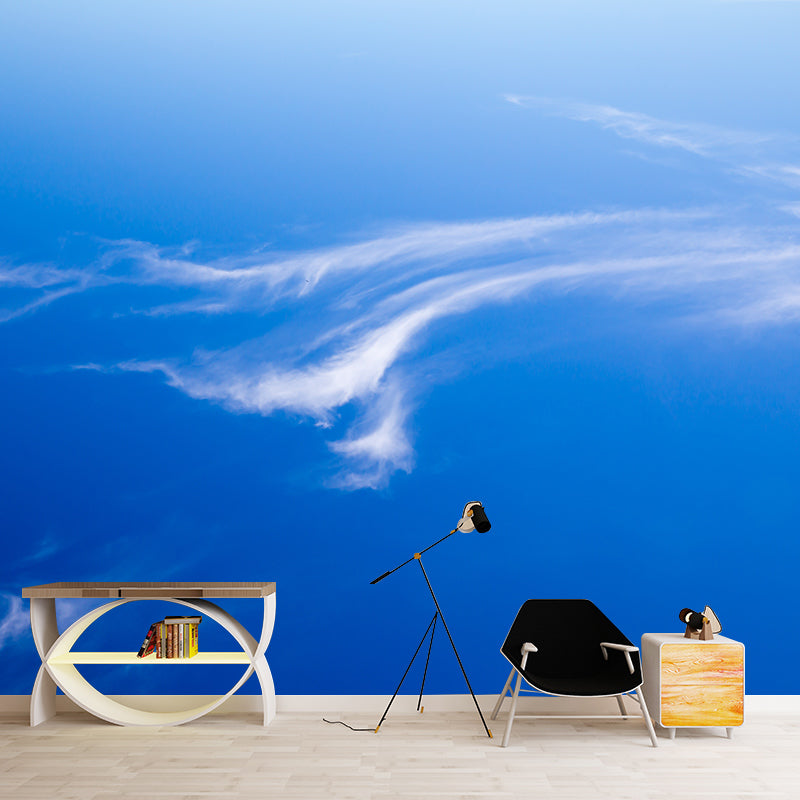 Photo Sky Mural Wallpaper for Sitting Room Decor in Blue, Made to Measure