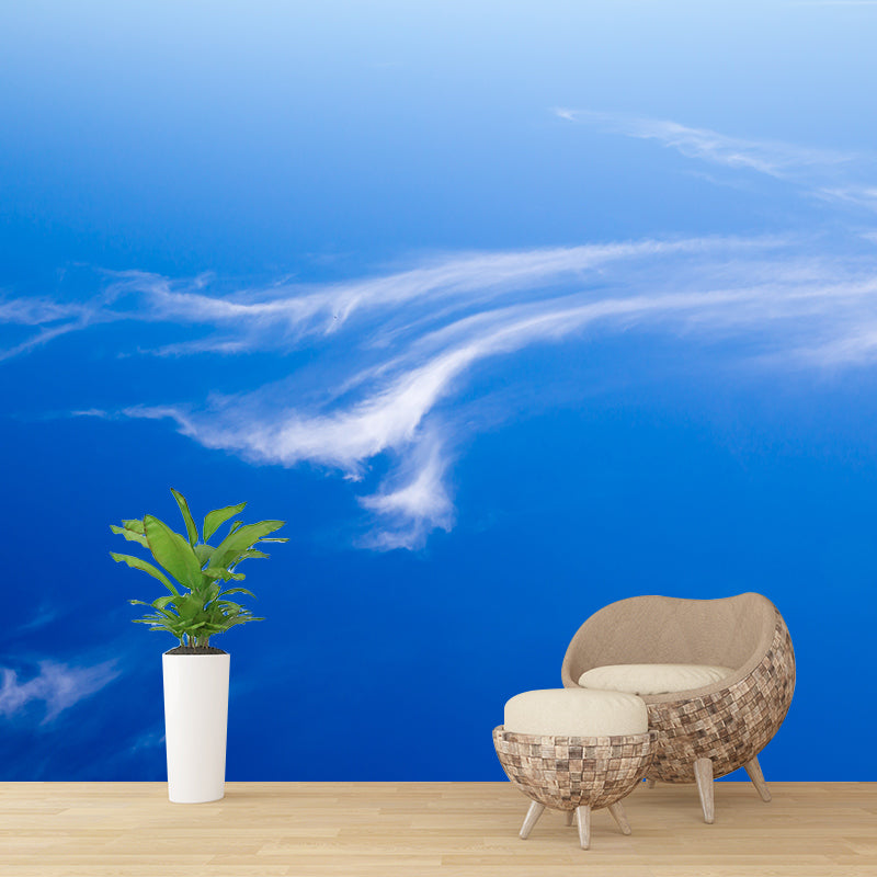 Photo Sky Mural Wallpaper for Sitting Room Decor in Blue, Made to Measure