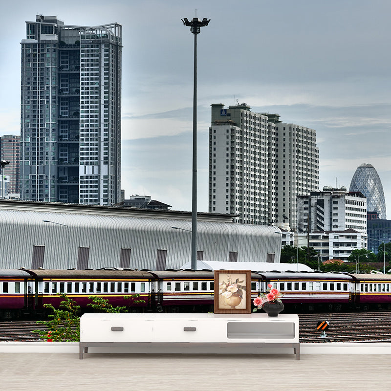 Thailand Cityscape Minimalist Wall Covering for Living Room, Size Optional