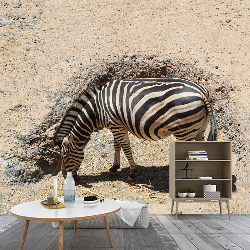 Black and White Zebra Mural for Sleeping Room Waterproof, Made to Measure