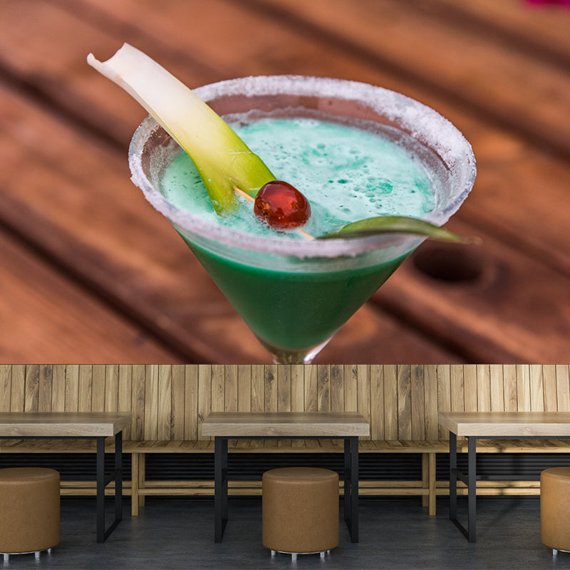 Cocktail Mural Wallpaper Unique Decorative Restaurant Wall Art, Custom Size Available