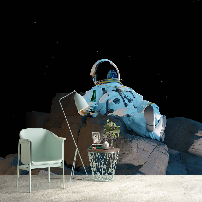 Astronaut Wall Decals Outer Space Mural for Bedroom Stain Resistant, Customer Size