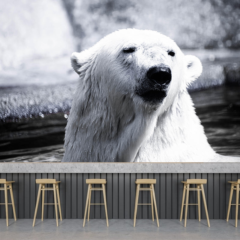 Photography Mural Wall Decor Polar Bear Mildew Resistant Living Room Wall Mural Wall Art
