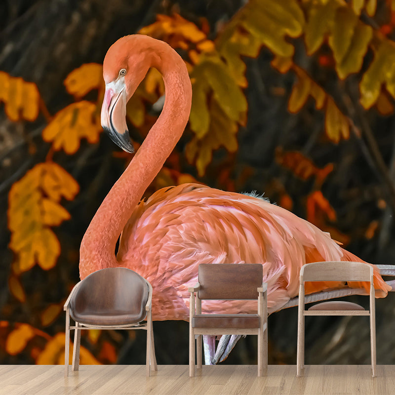Tropical Flamingo Mural Wall Decor Mildew Resistant Living Room Wall Mural for Wall Decor