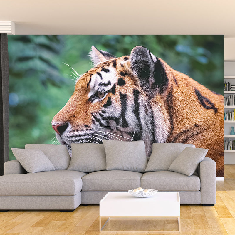 Modern Tiger Close-Up Mural Wall Decor Mildew Resistant Living Room Wall Mural for Wall Decor