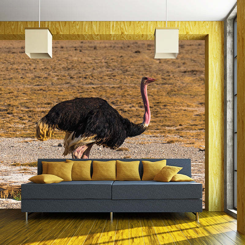 Modern Ostrich Mural Wall Decor Mildew Resistant Living Room Wall Mural for Wall Decor